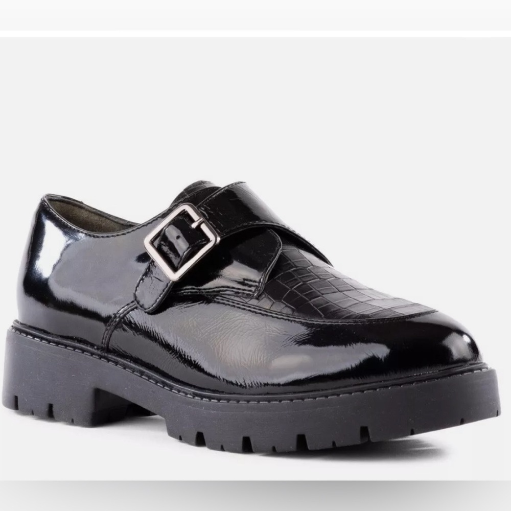 Seychelles Foremost Monk Strap Shoe W9 Black Crocodile NIB!
